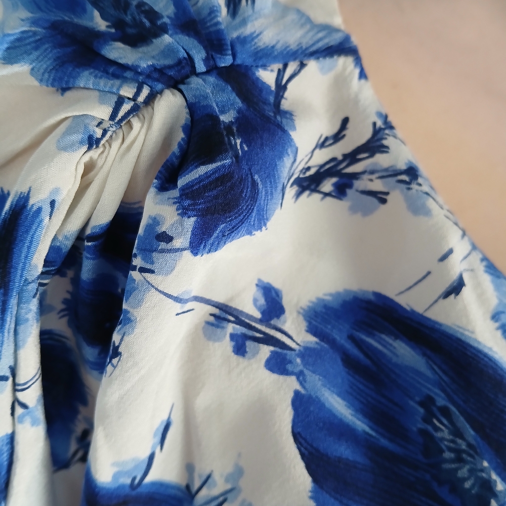 Alice + Olivia Blue Floral Midi Dress - Picture 10 of 12